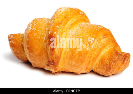 frische knusprige Croissant auf weißem Hintergrund Stockfoto