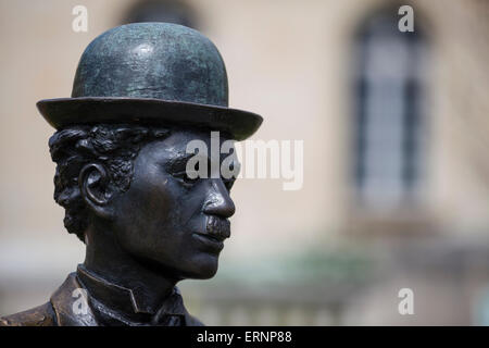 Charlie Chaplin-Statue (1982) von John Doubleday, Vevey, Schweiz Stockfoto