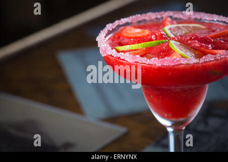 Erdbeer Margarita cocktail Stockfoto