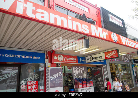 Herr Vitamine speichern in Chatswood, einem Vorort in North Sydney, Australien Stockfoto