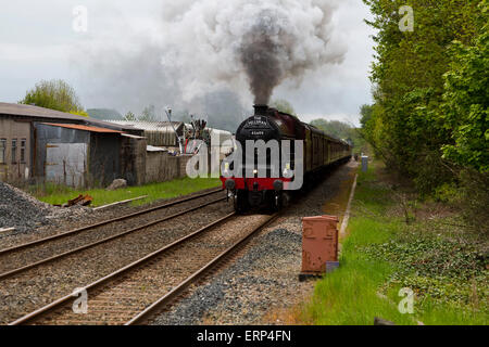 Die Fellsman Settle-Carlisle Steam Railway. LMS Jubilee Klasse "Galatea" keine 45699 Stockfoto