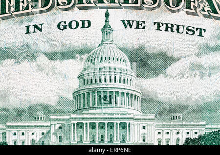 Nahaufnahme Detail von einem uns fünfzig Dollar-Schein. Stockfoto