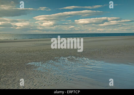 Dämmerung über Nairn Strand Stockfoto