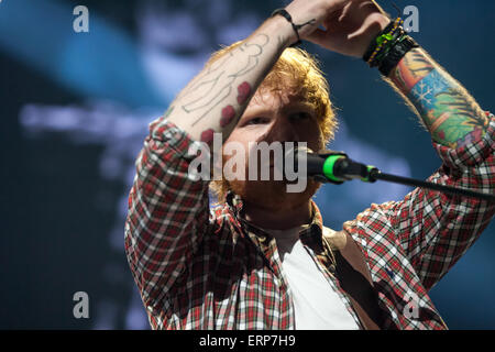 London, Ontario, Kanada. 5. Juni 2015. Grammy-nominierten britische Singer-Songwriterin Ed Sheeran führt im Konzert als Teil seiner 2015 Konzertprogramm. Bildnachweis: Mark Spowart/Alamy Live-Nachrichten Stockfoto