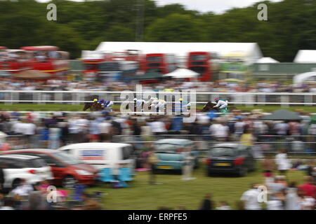 Epsom Downs, Surrey, UK 6. Juni 2015 mit Geschwindigkeit bei The Derby Rennen Stockfoto