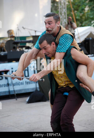 Les Dudes Interpreten auf quadratischen Preradovic (Blume Quadrat) in Zagreb Stockfoto