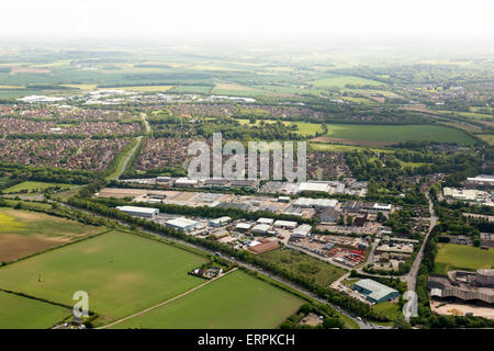 Luftbild-Ansicht von Bury St Edmunds Stockfoto