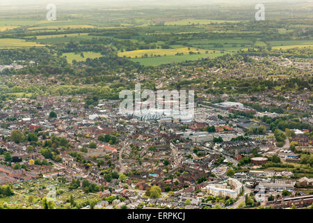 Luftbild-Ansicht von Bury St Edmunds Stadtzentrum Stockfoto