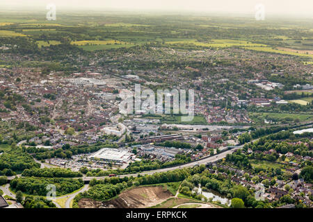 Luftbild-Ansicht von Bury St Edmunds Stockfoto