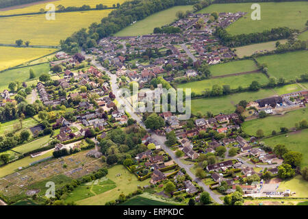 Luftbild des Gazeley Dorf in Suffolk, UK Stockfoto