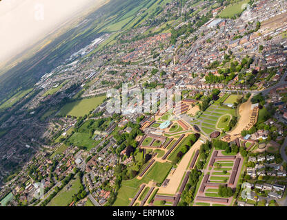 Luftaufnahme von Newmarket Stadtzentrum in Suffolk, UK Stockfoto