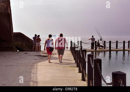 Angeln, Weston-Super-Mare, vom Marine Lake, Somerset, England UK Stockfoto