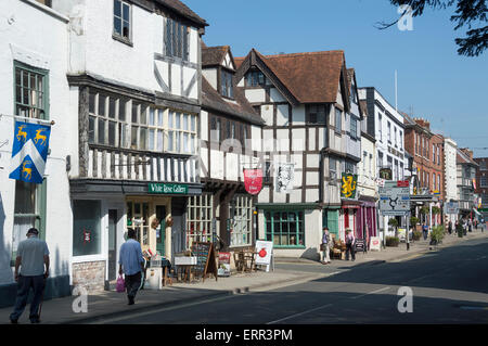 Tewkesbury High Street, Gloucestershire, UK; England; Stockfoto