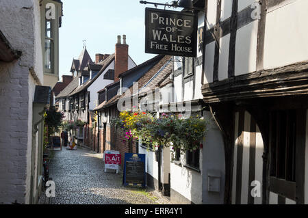 Ledbury, Narrow Lane, Kirche Lane, Herefordshire, UK; England; Stockfoto