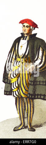 Die Figur hier vertreten ist ein deutscher Patrizier zwischen 1500 und 1550. . Diese Abbildung stammt bis 1882. Stockfoto
