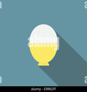 Wachsweiches Ei flach Symbol mit langen Schatten, Vektor-Illustration Stock Vektor