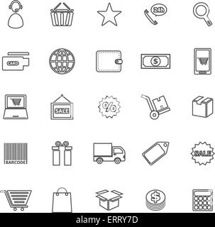 E-Commerce Linie Symbole auf weißem Hintergrund, Lager Vektor Stock Vektor