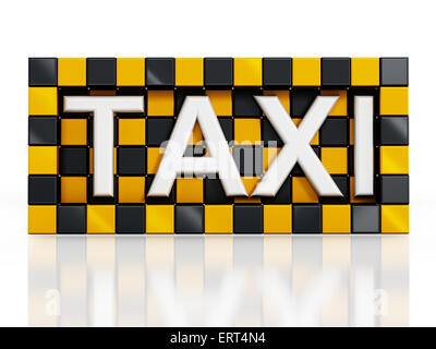 Taxi-Symbol isoliert auf weißem Hintergrund Stockfoto