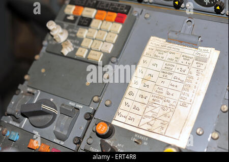 Instrumente, Zifferblätter und Tasten die Prototyp-Cockpit während der Entwurfsphase des Concorde Jet erstellt. Stockfoto