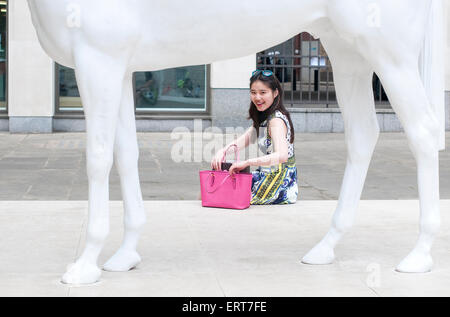 junge Chinesin Touristen in London, england Stockfoto