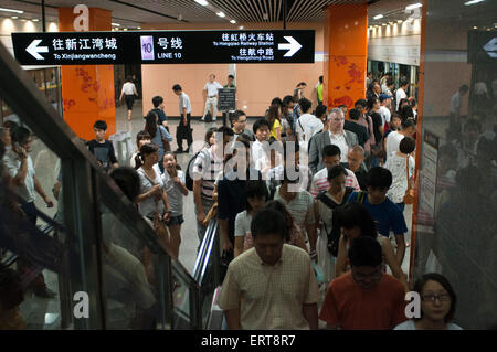 Shanghai u-Bahn, u-Bahn, China. Shanghai U-Bahn s-Bahn U-Bahn-System in Shanghai. Die Shanghai Metro befindet sich eine s-Bahn Stockfoto