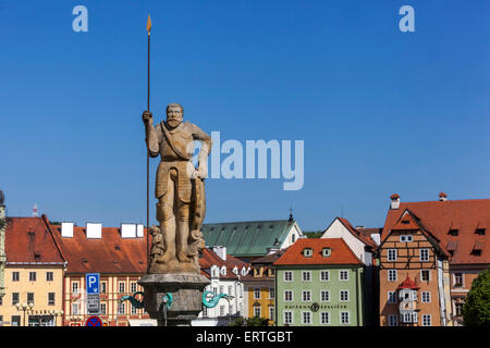 Brunnen in der historischen Altstadt Cheb Tschechische Republik Stockfoto