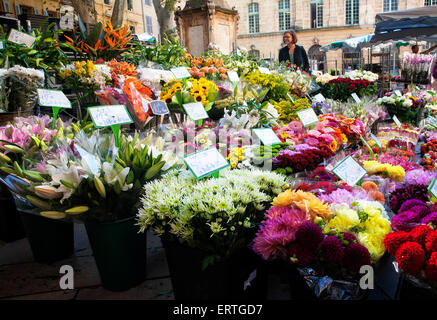 Der Blumenmarkt in Aix-En-Provence.  Frankreich. Stockfoto