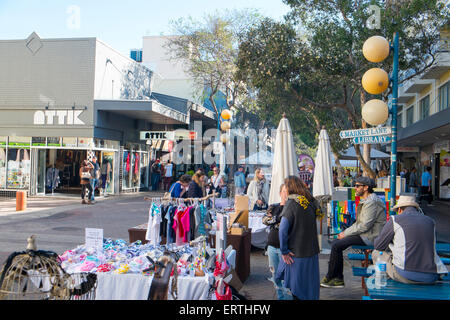 Samstag Flohmarkt in Market Lane, Manly Beach, Sydney, Australien Stockfoto