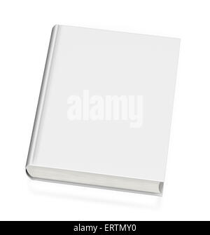Leere weiße buchen Hardcover - isoliert auf weißem Hintergrund Stockfoto