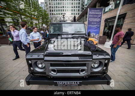 London, Großbritannien. 8. Juni 2015. Die 20. jährliche in Canary Wharf Motorexpo Business Park. Credit: Guy Corbishley/Alamy leben Nachrichten Stockfoto