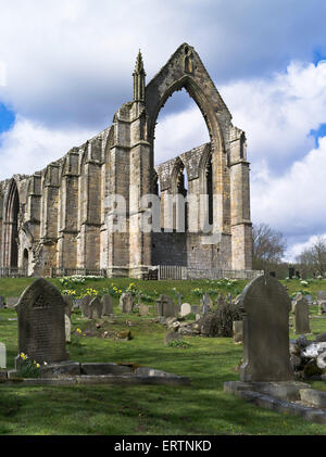 dh Bolton Abtei WHARFEDALE NORTH YORKSHIRE Bolton Priory Wharfedale Abbey Ruinen Yorkshire Dales Friedhof England Ruine Stockfoto