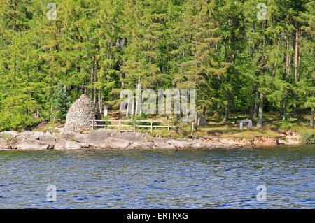 Die Welle-Kammer.  Eine moderne Skulptur aus Northumberland Kielder Wasser gesehen. Stockfoto