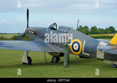 Ein 1941 Hawker Sea Hurricane 1 b der Shuttleworth Collection Old Warden Airfield, Bedfordshire, England. Stockfoto