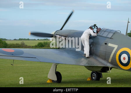 Ein 1941 Hawker Sea Hurricane 1 b der Shuttleworth Collection Old Warden Airfield, Bedfordshire, England. Stockfoto