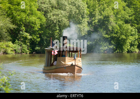 Dampfantrieb Boot am Erie-Kanal. Stockfoto