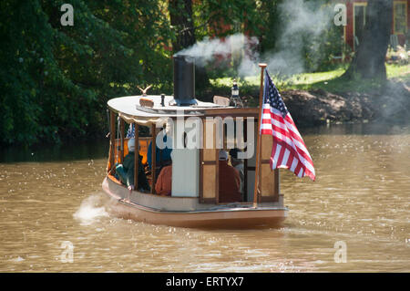 Dampfantrieb Boot am Erie-Kanal. Stockfoto