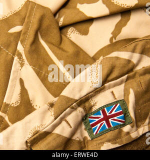 Britische Armee-Uniform mit dem Union Jack Stockfoto