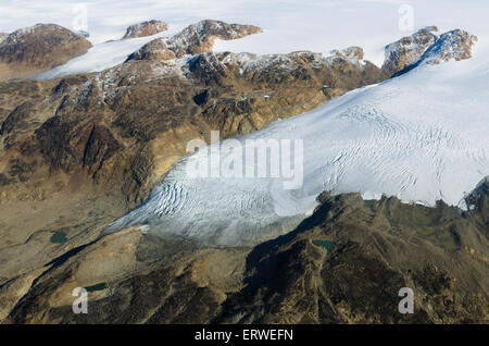 Gletscher und Berge in der Nähe der Grønnedal in Grönland Stockfoto