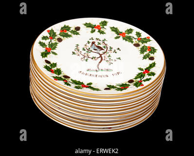 Jahrgang 12 Tage von Weihnachten unter dem Motto Sammler-Platten durch Royal Grafton Keramik. Stockfoto