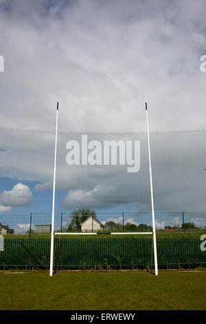 Gälischer Fußballtor und Fang net auf einem Stellplatz am Klone Grafschaft Monaghan Irland Stockfoto