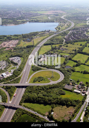 Luftbild von der Maut-Autobahn M6 bei Norton Canes in Staffordshire, UK Stockfoto