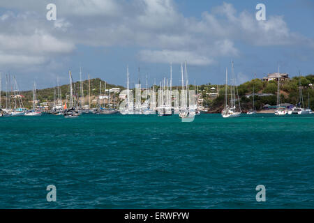 Boote in Falmouth Harbour, Antigua Stockfoto