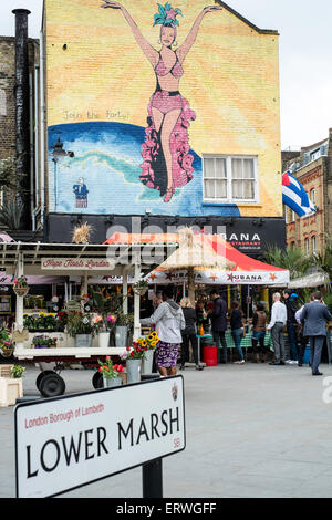 Unteren Marsh Waterloo Bars Restaurants Markt beschäftigt Stockfoto