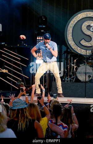 Cole Swindell beim Carolina Country Music Festival in Myrtle Beach, South Carolina Stockfoto