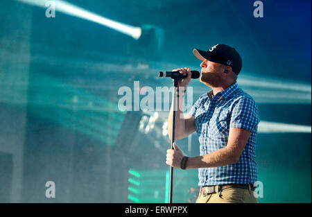 Cole Swindell beim Carolina Country Music Festival in Myrtle Beach, South Carolina Stockfoto