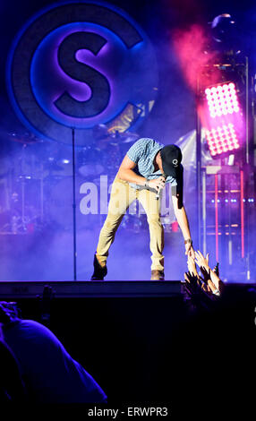 Cole Swindell beim Carolina Country Music Festival in Myrtle Beach, South Carolina Stockfoto