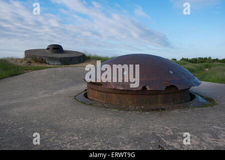 Geschütztürme auf Fort de Douaumont, Verdun Stockfoto