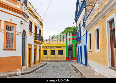 Schöne bunte Häuser in Olinda, Recife, Brasilien, am 1. September 2009. Stockfoto