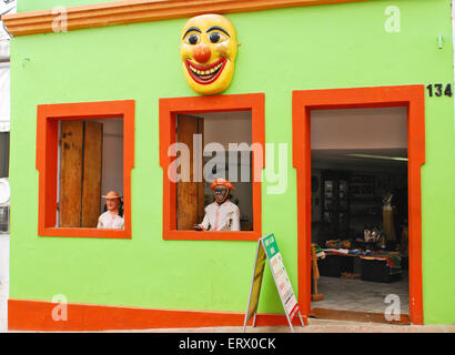 Schöne bunte Häuser in Olinda, Recife, Brasilien, am 1. September 2009. Stockfoto