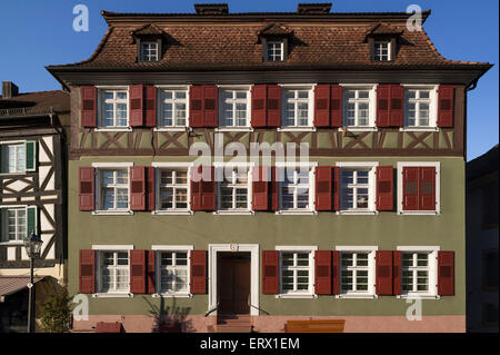 Altes Wohnhaus mit Fachwerk Obergeschoss, Ettenheim, Baden-Württemberg, Deutschland Stockfoto